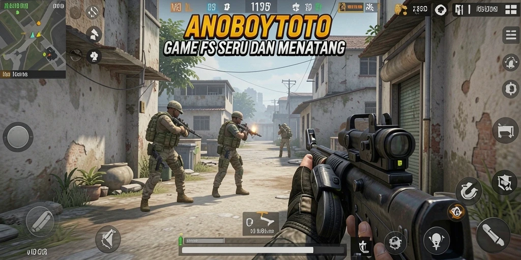 Screenshot gameplay ANOBOYTOTO menunjukkan aksi tembak-menembak yang mendebarkan.