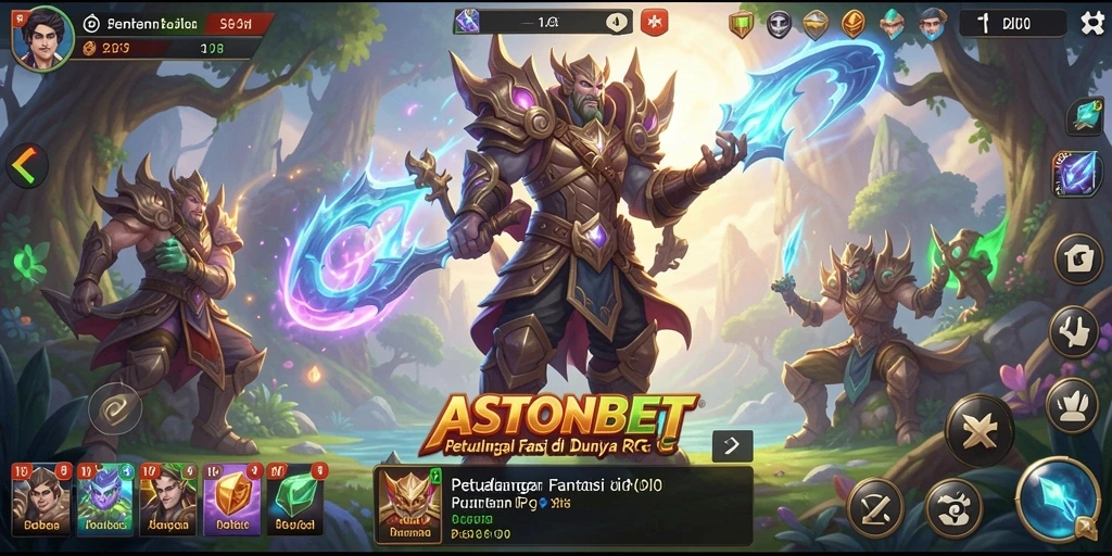 Tangkapan layar utama ASTONBET menunjukkan aksi RPG yang mendebarkan.