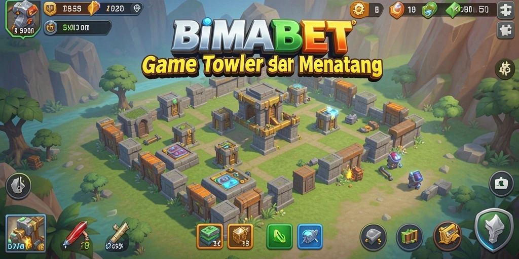 Tampilan gameplay seru BIMABET dalam genre Tower Defense.