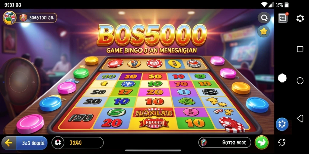Tampilan gameplay seru dalam BOS5000 dengan nuansa Bingo yang menggembirakan.