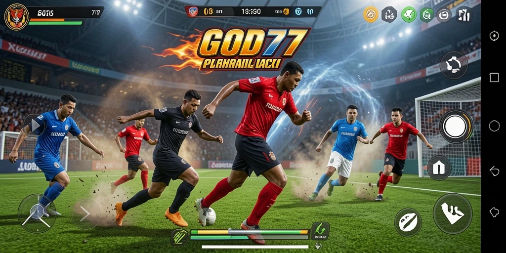 Screenshot gameplay GOD77 menampilkan aksi olahraga yang seru dan kompetitif.