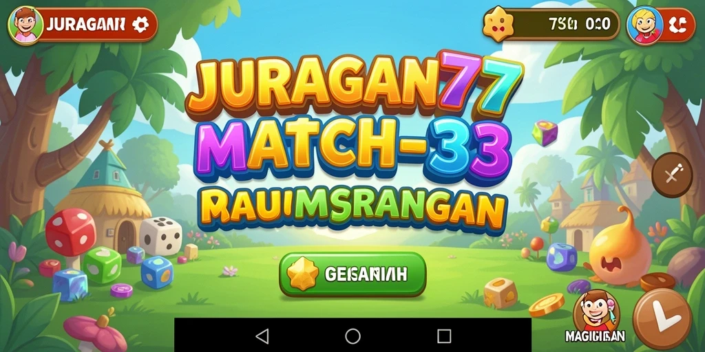Tampilan gameplay seru JURAGAN77 dengan kombinasi warna cerah.