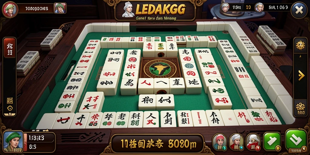 Tampilan menarik dari gameplay Mahjong LEDAKGG.