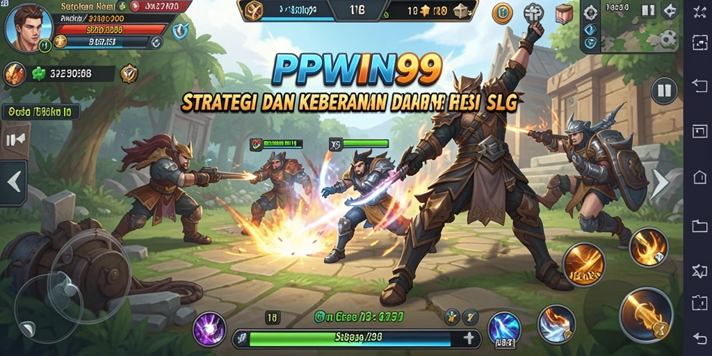 Tangkapan layar gameplay menunjukkan aksi pertempuran strategi yang mendebarkan.