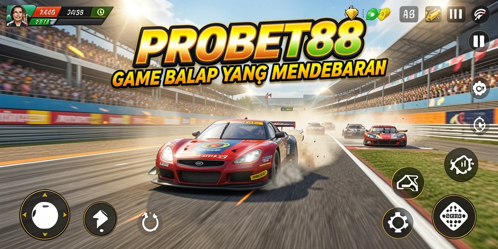 Tampilan gameplay balap yang mendebarkan di PROBET88.