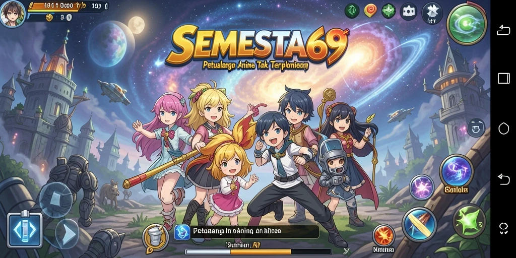 Tampilan seru dari gameplay SEMESTA69 yang penuh warna.