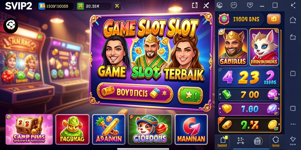 Tampilan seru gameplay SVIP2 dengan tema slot yang beragam.