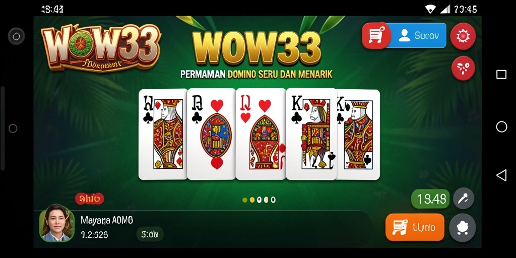 Tampilan gameplay seru dari permainan Domino WOW33.
